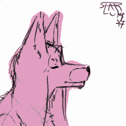 airplane_ears anthro blush femboy fur hair long_hair male open_mouth pink_body pink_fur pink_hair solo yawn starlithe canid canine fox mammal 1:1 animated low_res