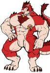 abs animal_genitalia anthro beard big_pecs chest_tuft facial_hair genital_slit genitals male mature_male muscular muscular_anthro muscular_male nipple_piercing nipples nude pecs piercing solo tail tuft daikitei mythology ren_(daikitei) dragon mythological_creature mythological_scalie scalie 2024 absurd_res hi_res