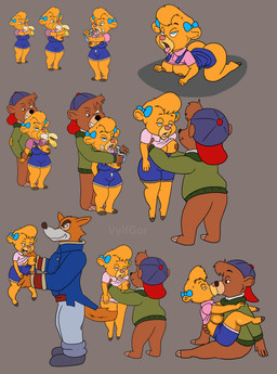 age_difference anthro banana big_breasts blonde_hair bottomwear breasts brown_body brown_fur clothed clothing dairy_products duo female food fruit fur hair loli looking_pleasured male male/female older_male oppai_loli pants plant shota size_difference sucking teeth tongue tongue_out yogurt young young_anthro younger_female vylfgor disney talespin don_karnage kit_cloudkicker molly_cunningham bear mammal absurd_res digital_media_(artwork) hi_res
