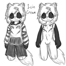 amputee anthro breasts disability double_amputee empty_eyes female flat_chested genitals solo tail vulva young young_anthro young_female dister_rohtas icin_cream canid canine felid feline fox mammal 1:1 hi_res monochrome