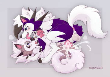 animal_genitalia animal_penis anus canine_genitalia canine_penis duo eyewear feral genitals glasses knot knotted_penis male male/male penis vikhuskffee nintendo pokemon therus_the_dusk canid canine dusk_lycanroc generation_7_pokemon lycanroc mammal pokemon_(species) hi_res