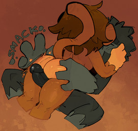 anthro biped bodily_fluids brown_body brown_fur brown_hair brown_tail butt duo erection female fingers fur genital_fluids genitals glans grey_body grey_fur hair humanoid_genitalia humanoid_penis male male/female nude nude_anthro nude_female penis precum sex simple_background tail thigh_sex goonie-san bloons_tower_defense ninja_kiwi goon_(goonie_san) haplorhine mammal monkey primate hi_res