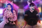 5_fingers anthro blue_eyes blue_hair breasts clothed clothing duo eyebrows eyelashes female fingers hair open_mouth teeth tongue dafka canid canine canis domestic_dog mammal 2022 digital_media_(artwork) hi_res