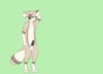 anthro balls brown_body brown_fur digitigrade dipstick_tail erection fur genitals green_background male markings multicolored_tail penis simple_background solo tail tail_markings helixfluff helixfluff_(character) canid canine mammal