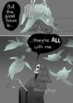 ambiguous_gender bone death dialogue feral group skeleton text jenny_jinya loving_reaper death_(personification) grim_reaper animated_skeleton ghost reptile scalie sea_turtle spirit turtle undead comic english_text female_(lore)