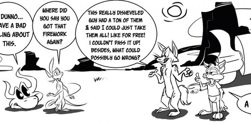 3_toes 4_fingers animal_skull anthro arm_tuft athletic athletic_anthro athletic_male biped black_eyes black_nose black_sclera bone bottomless bottomless_anthro bottomless_male canyon catchphrase cheek_tuft chest_tuft claws clothed clothing cloud cloudy_sky confusion desert dialogue ears_outwards elbow_tuft facial_tuft feet fingers fireworks gesture group half-closed_eyes head_tuft holidays horn humanoid_hands humor lines_drawn looking_at_another male narrowed_eyes nude open_mouth outside paws pecs pivoted_ears plantigrade rocket shadow shirt shirt_only shoulder_tuft shrug skeleton skull sky skyscape speech_bubble standing sun surprise t-shirt t-shirt_only tail talking_to_another teeth_showing text thick_tail toe_claws toes topwear topwear_only tuft whisker_spots whiskers wide_eyed wide_hips stevethedragon 4th_of_july bubsy_(series) coyoteville bubsy ed_(coyoteville) fyodor_(coyoteville) sean_o'desse animated_skeleton bobcat bovid bovine canid canine canis cattle coyote felid feline lizard lynx mammal reptile scalie undead 2017 black_and_white comic crossover digital_drawing_(artwork) digital_media_(artwork) english_text monochrome sketch