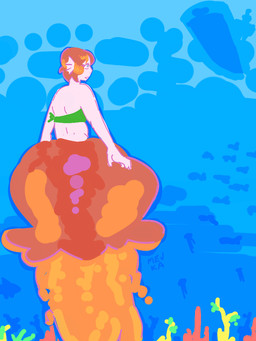 ambiguous_gender boat frill_(anatomy) frown gills looking_up looking_up_at_another membrane_(anatomy) membranous_frill scenery sea solo split_form tentacles underwater vehicle water watercraft mevka ambient_sealife animal_humanoid aquatic aquatic_humanoid cnidarian cnidarian_humanoid fish humanoid jellyfish jellyfish_humanoid medusozoan medusozoan_humanoid merfolk 3:4 lineless