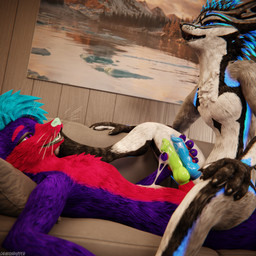 animal_genitalia animal_penis anthro anthro_on_anthro balls biped black_body black_fur blue_body blue_fur blue_penis bodily_fluids canine_genitalia canine_penis claws clothing cum cum_drip cum_dripping_from_penis cum_on_belly cum_on_body cum_on_chest cum_on_penis cumshot depth_of_field dripping duo ejaculation erection feet frottage fur furniture genital_fluids genitals green_penis hair hand_on_knee hand_on_leg hand_on_penis hindpaw inside knot living_room lying lying_on_sofa male male/male masturbation multicolored_body nude on_back on_sofa open_mouth orgasm paws penile penis penises_touching purple_body purple_fur red_body red_fur reflection rubbing_penis sex sitting sitting_on_another sitting_on_sofa slim slim_anthro slim_male slim_sub smile sofa tail teeth white_body white_fur dragonplayer blender_cycles dragonplayer_(character) mccheese178 canid canine canis fox jex jexouium mammal rexouium 1:1 3d_(artwork) absurd_res blender_(artwork) digital_media_(artwork) hi_res