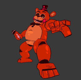 3_toes 4_fingers anthro black_bow_tie bow_tie clothing crouching electronics eyebrows eyelashes feet fingers gesture glistening glistening_body grey_background hand_gesture hat headgear headwear holding_microphone holding_object looking_at_viewer machine male microphone open_mouth orange_body orange_eyelashes orange_sclera pointing pointing_at_viewer pose raised_eyebrow raised_finger raised_index_finger simple_background solo standing teeth toes top_hat cryptiacurves cryptiacurves_(modeler) five_nights_at_freddy's five_nights_at_freddy's_2 scottgames toy_freddy_(fnaf) animatronic bear mammal robot robot_anthro 2023 3d_(artwork) cel_shading digital_media_(artwork) full-length_portrait portrait shaded