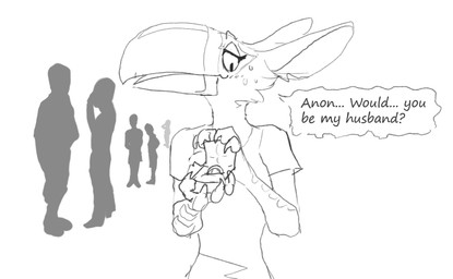 anthro beak bodily_fluids claws female looking_at_viewer marriage_proposal ring scales solo sweat wetchop mira_(wetchop) aracari avian bird felid hybrid leopard mammal pantherine toucan 2020 monochrome sketch