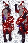 anthro anus balls butt dakimakura fluffy_chest genitals hair hand_on_butt male paws pose smile smiling_at_viewer white_hair nadialilium canid canine fox mammal absurd_res hi_res