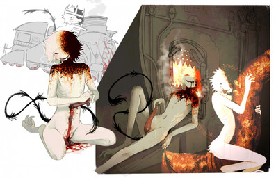 4_toes animal_genitalia black_tail blep blood blush bodily_fluids crown dot_eyes drooling erection feet fire furnace genital_mutilation genital_slit genital_torture genitals glistening glistening_genitalia glistening_penis gore headgear kneeling male male_humanoid masochism mechanophilia metal mutilation nude_humanoid nude_male pain penis pipe ribs rust saliva self-harm simple_eyes skinny_humanoid skinny_male slit_penis smile solo split_color stab steam tail tail_tuft tapering_penis tears_of_pain toes tongue tongue_out train tuft vehicle jejejunum mythology ember_(jejejunum) hellmouth_(jejejunum) animal_humanoid avian avian_humanoid humanoid mythological_avian mythological_bird mythological_creature mythological_firebird phoenix_humanoid spirit 2025 digital_drawing_(artwork) digital_media_(artwork) hi_res multiple_images