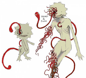 ambiguous_gender blood bodily_fluids chibi duo fur gore grin hole_in_eye hole_in_head red_body ribs simple_background skinny skinny_ambiguous skinny_humanoid slim smile tan_body tan_fur teeth text trypophobia white_background yellow_teeth jejejunum filth_(jejejunum) secret_(jejejunum) humanoid worm 2025 english_text hi_res multiple_images female_(lore)