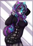 5_fingers anthro blue_hair clothed clothing eyebrows eyelashes female fingers hair looking_at_viewer purple_hair smile solo tail mifa haiko_frostypaws canid canine canis domestic_dog mammal 2019 digital_media_(artwork) hi_res