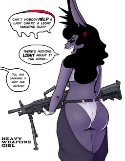 angry anthro barbell_piercing biped bipod black_hair black_sclera bridge_piercing butt chaps clothed clothing crop_top cross-popping_vein eyebrow_barbell eyebrow_piercing facial_piercing female frown fur gloves gun hair handwear holding_gun holding_light_machine_gun holding_machine_gun holding_object holding_ranged_weapon holding_weapon inner_ear_fluff legwear light_machine_gun long_ears long_hair machine_gun narrowed_eyes nose_piercing nose_ring offscreen_character open_frown open_mouth panties piercing purple_body purple_fur ranged_weapon rear_view ring_piercing shirt simple_background solo speech_bubble standing talking_to_another text topwear tuft underwear weapon white_background white_clothing white_gloves white_handwear white_panties white_underwear tonisk sentinel_(tonisk) mammal unknown_species 2024 digital_drawing_(artwork) digital_media_(artwork) english_text hi_res portrait three-quarter_portrait