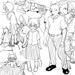 age_difference anthro blush bottomwear briefs bulge censor_bar clothed clothing clothing_lift crossdressing crossdressing_male duo erection eye_contact eyewear finger_to_mouth foreskin genitals glasses ineffective_censorship kemono looking_at_another looking_at_viewer lying male male/male on_side open_mouth partially_retracted_foreskin penis penis_poking_out penis_through_fly shota side_view simple_background sitting skirt skirt_lift standing underwear white_background young young_anthro young_male manmosu_marimo shota_feline_(marimo) white_canine_(marimo) canid canine canis domestic_cat domestic_dog felid feline felis mammal 1:1 2015 censored digital_media_(artwork) monochrome sketch
