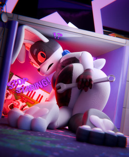 4_toes 5_fingers all_fours anthro big_butt butt feet female fingers foot_focus interrobang looking_at_viewer looking_back pawpads paws pink_pawpads red_eyes solo teasing text thick_thighs toes tools wide_hips wrench vincead jizzyfox_(modeler) five_nights_at_freddy's five_nights_at_freddy's:_security_breach scottgames steel_wool_studios vanny_(fnaf) lagomorph leporid mammal rabbit 3d_(artwork) digital_media_(artwork) english_text hi_res lol_comments