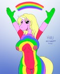 2020 absurd_res adventure_time anthro anthrofied areola big_breasts blonde_hair breasts cartoon_network female genitals hair hi_res hirurux horn lady_rainicorn mammal mature_anthro mature_female multicolored_body nipples nude open_mouth pussy rainbow rainbow_body rainicorn solo