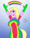 anthro anthrofied areola big_breasts blonde_hair breasts female genitals hair horn mature_anthro mature_female multicolored_body nipples nude open_mouth pussy rainbow rainbow_body solo hirurux adventure_time cartoon_network lady_rainicorn mammal rainicorn 2020 absurd_res hi_res