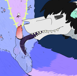 animal_genitalia animal_penis anthro balls black_hair black_sclera black_sheath_slit bodily_fluids canine_genitalia canine_penis duo erection exposed_teeth fur genitals green_tuft hair knot_in_sheath licking long_tongue male male/male multi_nipple navel navel_piercing nipples oral penile penis penis_lick piercing pupils purple_body purple_fur purple_tongue saliva scales sex sheath sheath_slit short_fur tongue tuft unnatural_colors urethra_tip vein veiny_penis white_body white_pupils white_scales conditional_dnp hellion sarcide_(distempetor) victor_(distempetor) canid canine canis domestic_dog mammal scalie 2025 alpha_channel digital_media_(artwork) hi_res
