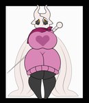 2_horns big_breasts black_body breast_expansion breast_growth breasts clothed clothing cracked cracks expansion eyebrows female growth horn looking_at_breasts looking_at_viewer melee_weapon nail_(weapon) orange_eyes solo standing sweater sword thick_thighs topwear weapon wings barsfrommars dragon-heart hollow_knight team_cherry honeydew_(dragon-heart) vessel_(species) 2020 animated digital_media_(artwork) short_playtime