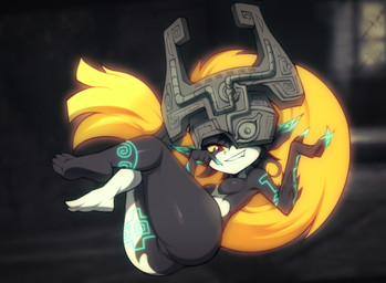 big_butt black_body breasts butt clothing facial_markings female fused_shadow glowing glowing_markings hair head_markings headgear headwear long_hair looking_at_viewer markings mask_(marking) multicolored_body multicolored_skin nails nude one_eye_obstructed orange_hair red_eyes sharp_nails shortstack shortstack_female small_breasts smile solo tattoo thick_thighs two_tone_body two_tone_skin white_body white_skin yellow_sclera wildblur nintendo the_legend_of_zelda twilight_princess midna humanoid imp twili 2024 alternate_version_at_paywall better_version_at_paywall