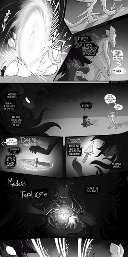 anthro big_hair dagger dark_hair dialogue empty_eyes female fight gore group hair knife magic magic_user melee_weapon missing_arm nude panel_skew severed_arm severed_body_part severed_limb speech_bubble spinning stepped_on text transformation trio weapon white_eyes pankallisti circe_(pankallisti) medea_(pankallisti) sundeipne_(pankallisti) mammal mimic murid murine rat rodent absurd_res comic english_text greyscale hi_res monochrome adopted_(lore) adoptive_sibling_(lore) adoptive_sister_(lore) daughter_(lore) mother_(lore) mother_and_child_(lore) mother_and_daughter_(lore) parent_(lore) parent_and_child_(lore) parent_and_daughter_(lore) sibling_(lore) sister_(lore) sisters_(lore)