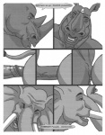 anal anal_penetration anthro anthro_on_anthro circumcised circumcision_scar comic dialogue duo elephant elephantid english_text enzi erection genital_scar genitals greyscale horn humanoid_genitalia humanoid_penis male male/male male_penetrated male_penetrating male_penetrating_male mammal monochrome muscular muscular_anthro muscular_male penetration penis proboscidean rhinoceros scar sex sudonym tail tail_tuft text trunk tuft tusks