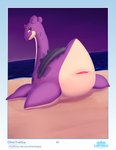 absurd_res animal_genitalia beach bedroom_eyes cloaca countershading female feral flippers generation_1_pokemon genitals hi_res horizontal_cloaca horn lapras narrowed_eyes nintendo number otherthatguy outside page_number pokemon pokemon_(species) presenting presenting_cloaca purple_body purple_skin sand sea seaside seductive shell shiny_pokemon smile solo tan_body tan_countershading text url water