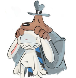 anthro begging brown_body brown_fur clothed clothing duo ears_down fur hand_on_head head_on_head long_ears male nude pivoted_ears sharp_teeth size_difference teeth white_body white_fur vestigialbones sam_and_max max_(sam_and_max) samuel_dog canid canine canis domestic_dog lagomorph leporid mammal rabbit 2025 colored