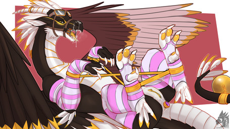 anal anal_penetration anus bdsm black_body black_fur bondage bound buttplug buttplug_in_ass buttplug_insertion female feral fur genitals object_in_ass pawpads penetration plug_(sex_toy) plug_insertion scales sex_toy sex_toy_in_ass sex_toy_insertion solo tongue ventral_scales vulva white_body white_scales yellow_anus yellow_eyes yellow_pawpads yellow_tongue yellow_vulva zyria mythology gerlach dragon furred_dragon furred_scalie mythological_creature mythological_scalie scalie 16:9 hi_res widescreen