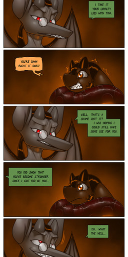 anthro dialogue duo hyper_prolapse male prehensile_prolapse prolapse text james_howard patreon subscribestar aamon_(james_howard) aamonsmom_(james_howard) bat demon mammal absurd_res comic english_text hi_res