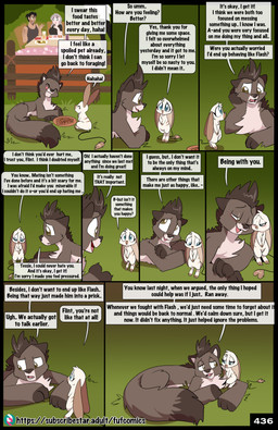 black_nose black_tail_tip blue_eyes clothing dialogue dipstick_tail eyes_closed feet female feral fingerless_(marking) food grey_hair group hair half-closed_eyes licking licking_lips licking_own_lips male male/female markings narrowed_eyes shirt tail tail_markings tail_tuft tank_top text toeless_(marking) tongue tongue_out topwear tuft yellow_eyes fuf carlos_(fuf) flint_(fuf) szvilvia tesla_(fuf) bandicoot human mammal marsupial mustelid musteline true_musteline weasel absurd_res comic english_text hi_res