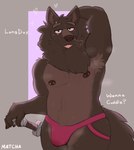 anthro armpit_hair armpit_tuft bedroom_eyes biceps blush bodily_fluids body_hair breath bulge canid canine canis chest_hair chromawolf clothed clothing cuddle_request fluffy fur hand_behind_head heart_symbol hi_res jockstrap jockstrap_only lyall_(lyre) lyre_(visual_novel) male mammal melee_weapon musk musk_clouds musk_fetish musky_armpit narrowed_eyes neck_tuft nipple_piercing nipples pecs piercing raised_arm scar seductive signature slightly_chubby slightly_chubby_male snout solo stained_underwear sweat sweaty_armpit sword tail tongue tongue_out topless tuft underwear underwear_only weapon wolf