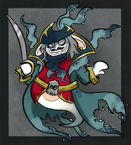 anthro black_eyeliner black_facial_hair black_mustache blue_clothing blue_hat blue_headwear blue_scarf blue_trenchcoat buckteeth clothed clothed_anthro clothed_male clothing cutlass ear_piercing ear_ring ears_down eyeliner facial_hair fur grey_background grey_hair hair hat headgear headwear holding_cutlass holding_melee_weapon holding_object holding_sword holding_weapon legless light long_ears makeup male melee_weapon mitten_hands mustache narrowed_eyes noseless piercing pirate pirate_hat pivoted_ears red_clothing red_topwear red_vest ring_piercing scarf simple_background solo squint sword tan_body tan_eyelids tan_inner_ear tan_skin teeth tentacles toothy_grin topwear torn_trenchcoat translucent translucent_body vest weapon white_body white_fur altermentality mario_bros mario_plus_rabbids_kingdom_battle nintendo raving_rabbids rayman_(series) ubisoft phantom_of_the_bwahpera ghost hybrid lagomorph mammal rabbid spirit 2022 colored crossover digital_drawing_(artwork) digital_media_(artwork) english_description lighting shaded