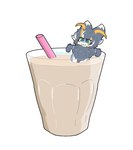 4_ears :3 antennae_(anatomy) anthro beverage black_hair blue_body coffee container cup curly_hair drinking_straw female fluffy fur fur_tuft glass glass_container glass_cup green_eyes hair markings multi_ear short_hair solo tuft white_body !dodn erro_(!dodn) aquatic_gastropod gastropod marine mollusk sea_snail snail absurd_res hi_res