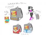 backpack clothing dress luggage machine male not_furry solo suit text nam undertale undertale_(series) mettaton mettaton_ex robot 2017 japanese_text translation_request