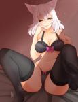 bow_(feature) bow_bra bow_in_front bow_panties bow_underwear bra breasts clothing clothing_bow female hair legwear lingerie looking_at_viewer navel panties slightly_chubby solo stockings underwear white_hair night_creep bakemonogatari black_hanekawa hanekawa_tsubasa animal_humanoid canid canid_humanoid canine canine_humanoid canis dog_humanoid domestic_dog humanoid mammal mammal_humanoid hi_res