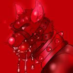 anthro ball_gag bdsm bodily_fluids bondage bound clothing collar drooling gag gagged glistening harness harness_ball_gag harness_gag heart_symbol latex male muzzle_(object) muzzled open_mouth red_background saliva simple_background skinsuit solo spiked_collar spikes submissive submissive_male tight_clothing noahsense baresenio ratsenio mammal murid murine rat rodent 1:1 2017 bust_portrait digital_drawing_(artwork) digital_media_(artwork) portrait red_theme