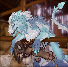anthro anthro_on_feral anthro_penetrated areola bestiality biped breasts claws duo feet female female_on_feral female_penetrated feral feral_penetrating feral_penetrating_anthro feral_penetrating_female fingers fur genitals hair horn male male/female male_on_anthro male_penetrating male_penetrating_anthro male_penetrating_female nipples nude nude_anthro nude_female penetration penis sex tail teeth toes tongue yeenshield canid canine canis domestic_dog felkin mammal 2026 digital_drawing_(artwork) digital_media_(artwork) hi_res
