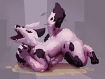 ahegao anthro bodily_fluids genital_fluids genitals humiliation looking_pleasured male peeing penis prayer praying praying_hands solo tail tail_motion tailwag urine urine_on_ground watersports lade_illust canid canine mammal 4:3 absurd_res hi_res