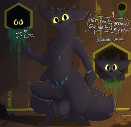 4_ears accessory animal_genitalia anthro aroused balls big_balls big_ears big_penis bodily_fluids dialogue embarrassed erection fluffy fluffy_tail fur genital_fluids genitals glowing glowing_eyes group huge_balls huge_penis knot leaking_precum looking_at_viewer male motion_lines multi_ear nude offscreen_character penis precum science_fiction speech_bubble tablet tail tapering_penis technology text thick_penis thick_thighs tribal tuft wide_hips yellow_eyes katauni alter_(katauni) mammal monster sneektheef 2025 english_description english_text hi_res story story_in_description