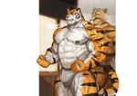 abs anthro bodily_fluids bulge clothing fur male muscular muscular_anthro muscular_male nipples pecs solo sweat tail underwear vein veiny_muscles white_body white_fur traver009 coach_ho felid mammal pantherine tiger absurd_res digital_media_(artwork) hi_res