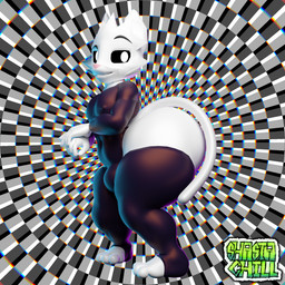 3_toes anthro ass_up big_butt black_sclera bodysuit bulge butt cat_tail clothing crossed_legs eyebrows feet femboy fur huge_butt huge_hips huge_thighs hyper hyper_butt hyper_hips hyper_thighs illusion leg_warmers legwear looking_at_viewer male pink_nose pupils raised_eyebrow skinsuit small_waist smile smug_face solo thick_thighs tight_clothing toes white_body white_fur white_pupils wide_hips dunciflipz_(artist) dunci_(dunciflipz) felid feline galdian mammal 1:1 3d_(artwork) blender_(artwork) blender_cycles_(artwork) chromatic_aberration digital_media_(artwork) hi_res watermark