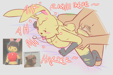 ahegao anal anal_fluids anal_juice_on_penis anal_orgasm anal_penetration anthro anthro_penetrated bedroom_sex big_breasts blush bodily_fluids breasts buckteeth butt cheek_tuft clothing cosplay dialogue doggystyle duo ejaculation eyelashes facial_tuft female female_anthro female_on_human female_penetrated fingers floppy_ears from_behind_position fucked_silly gloves grabbed hands-free handwear human_on_anthro human_penetrating human_penetrating_anthro human_penetrating_female interspecies jewelry legwear looking_pleasured male male/female male_human male_penetrating male_penetrating_anthro male_penetrating_female mostly_nude mostly_nude_anthro mostly_nude_female necklace nipples open_mouth orgasm pale_fur penetration penile penile_penetration sex spank_marks stockings teeth text tongue tongue_out torn_clothing torn_legwear torn_stockings tuft natnutyz usernamecipher_(modeler) neuron_activation team_fortress_2 valve lucy_(usernamecipher) scout_(team_fortress_2) human lagomorph leporid mammal rabbit 2025 colored digital_drawing_(artwork) digital_media_(artwork) english_text hi_res meme