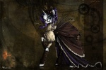 abstract_background alternative_fashion blue_eyes blue_hair cigarette_holder clothing dress eyewear female feral glasses gown hair horn j-fashion lolita_(fashion) mini_top_hat purple_hair quadruped simple_background smile smoking solo steampunk steampunk_lolita nastylady friendship_is_magic hasbro my_little_pony mythology rarity_(mlp) equid equine mammal mythological_creature mythological_equine unicorn 2012 brown_theme