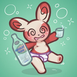 alcohol anthro belly beverage blush blush_lines bodily_fluids bottle briefs bubble bulge clothing container cup dizzy dizzy_eyes drinking_glass drooling drunk drunk_bubble featureless_chest featureless_feet featureless_hands feet fur glass glass_container glass_cup glistening glistening_body green_background holding_object losing_balance male markings mostly_nude multicolored_body multicolored_fur polka_dots red_body red_face red_fur saliva simple_background slightly_chubby slightly_chubby_male smile solo spiral spiral_eyes spots spotted_body substance_intoxication tan_body tan_fur underwear arnkleblarn nintendo pokemon generation_3_pokemon mammal pokemon_(species) spinda 1:1 hi_res