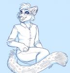 anthro biped clothed clothing ear_piercing ear_ring eyewear glasses male piercing ring_piercing simple_background sitting smile solo citrinelle cheetah felid feline mammal 2016 digital_media_(artwork)