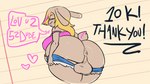 anthro anus backsack balls big_breasts big_butt biped blonde_hair blue_bottomwear blue_clothing blue_shorts bottomwear bottomwear_down bouncing_balls breasts brown_body brown_hair brown_skin brown_tail buckteeth butt clothed clothing denim denim_bottomwear denim_clothing denim_shorts dialogue erection genitals gynomorph hair intersex long_hair looking_at_viewer looking_back looking_back_at_viewer multicolored_hair narrowed_eyes partially_clothed penis pink_clothing pink_hair pink_shirt pink_tail pink_topwear rear_view shaking_butt shirt short_tail shorts shorts_down solo speech_bubble tail teeth text topwear tube_top two_tone_tail under_boob cerealharem pork_(cerealharem) lagomorph leporid mammal rabbit 16:9 2021 animated digital_media_(artwork) english_text hi_res portrait short_playtime three-quarter_portrait widescreen