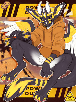 4_toes 5_fingers anthro biped black_body black_fur black_sclera bottomless bottomless_anthro bottomless_male claws clothed clothed_anthro clothed_male clothing countershade_torso countershading feathers feet finger_claws fingers front_view fur hoodie hoodie_only horn looking_at_viewer male partially_clothed partially_clothed_anthro partially_clothed_male sitting smile solo spread_legs spreading teeth toe_claws toes topwear topwear_only white_eyes wings inno-sjoa mythology dragon dutch_angel_dragon mythological_creature mythological_scalie scalie 2026 digital_drawing_(artwork) digital_media_(artwork) hi_res
